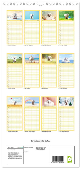 Der kleine weiße Elefant (CALVENDO Familienplaner 2026)