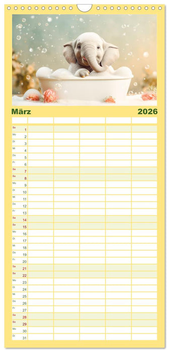 Der kleine weiße Elefant (CALVENDO Familienplaner 2026)