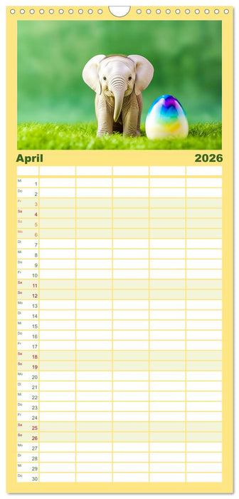 Der kleine weiße Elefant (CALVENDO Familienplaner 2026)