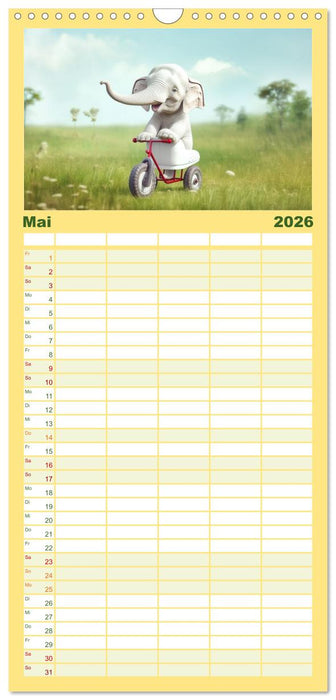 Der kleine weiße Elefant (CALVENDO Familienplaner 2026)