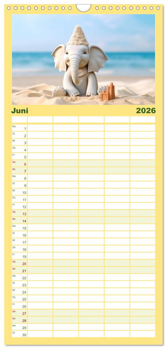 Der kleine weiße Elefant (CALVENDO Familienplaner 2026)
