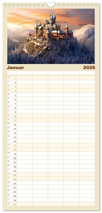 Malerische Ritterburgen (CALVENDO Familienplaner 2026)