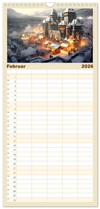 Malerische Ritterburgen (CALVENDO Familienplaner 2026)