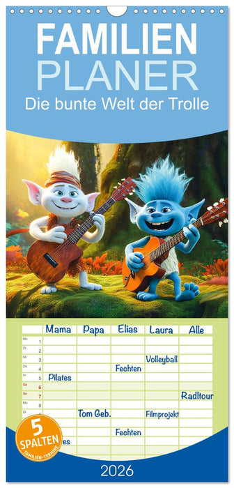 Die bunte Welt der Trolle (CALVENDO Familienplaner 2026)