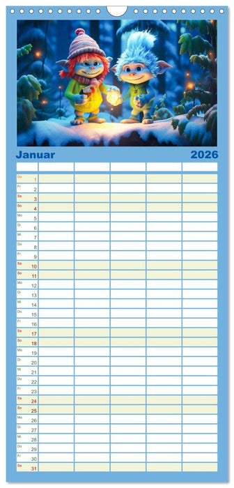 Die bunte Welt der Trolle (CALVENDO Familienplaner 2026)