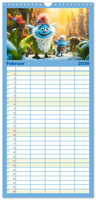 Die bunte Welt der Trolle (CALVENDO Familienplaner 2026)