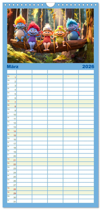 Die bunte Welt der Trolle (CALVENDO Familienplaner 2026)