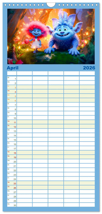 Die bunte Welt der Trolle (CALVENDO Familienplaner 2026)