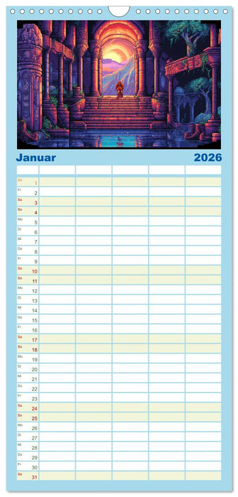 Pixel für Pixel bis Game over (CALVENDO Familienplaner 2026)