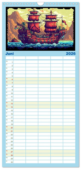 Pixel für Pixel bis Game over (CALVENDO Familienplaner 2026)