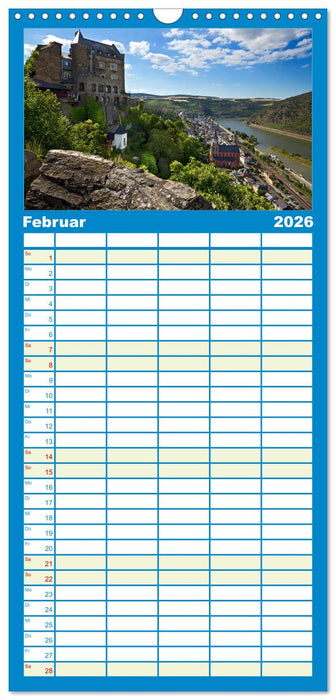 Oberes Mittelrheintal Sehnsuchtsziel für Romantiker (CALVENDO Familienplaner 2026)