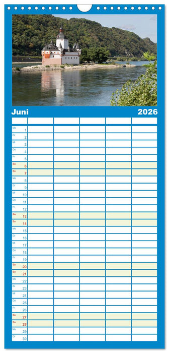 Oberes Mittelrheintal Sehnsuchtsziel für Romantiker (CALVENDO Familienplaner 2026)