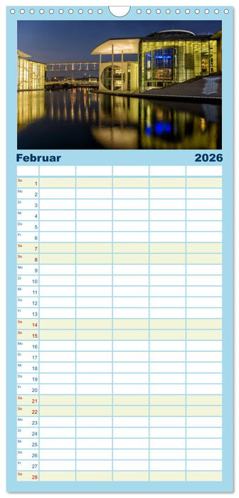 Eine Reise durch Berlin bei Nacht (CALVENDO Familienplaner 2026)