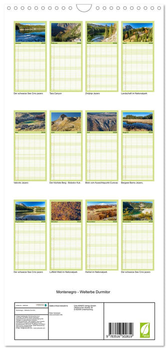 Montenegro - Welterbe Durmitor (CALVENDO Familienplaner 2026)
