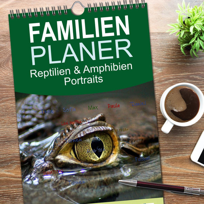 Reptilien & Amphibien Portraits (CALVENDO Familienplaner 2026)