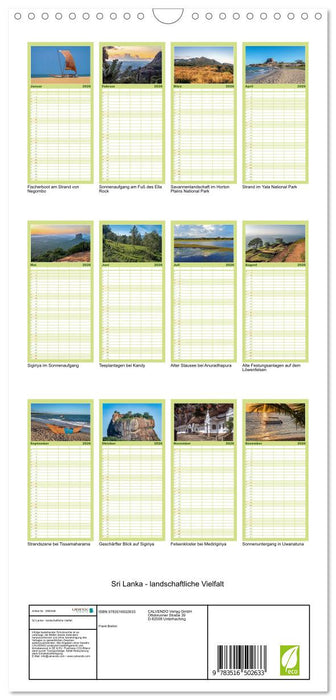 Sri Lanka - landschaftliche Vielfalt (CALVENDO Familienplaner 2026)