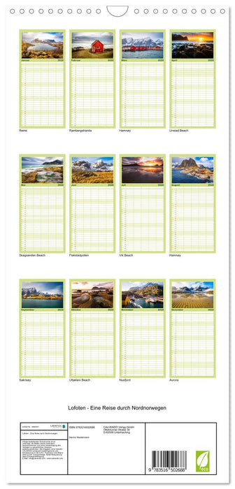 Lofoten - Eine Reise durch Nordnorwegen (CALVENDO Familienplaner 2026)
