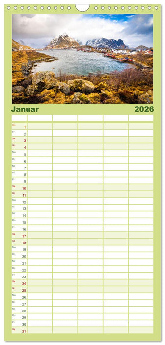 Lofoten - Eine Reise durch Nordnorwegen (CALVENDO Familienplaner 2026)