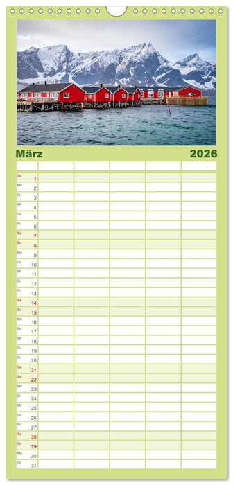 Lofoten - Eine Reise durch Nordnorwegen (CALVENDO Familienplaner 2026)