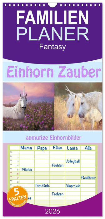 Einhorn Zauber - anmutige Einhornbilder (CALVENDO Familienplaner 2026)