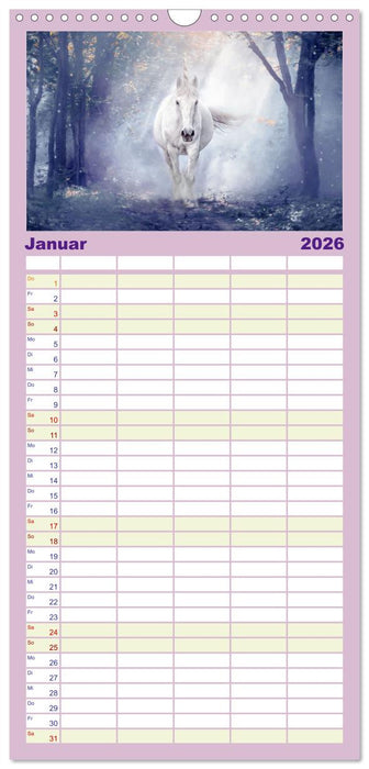 Einhorn Zauber - anmutige Einhornbilder (CALVENDO Familienplaner 2026)