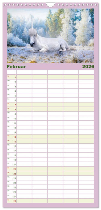 Einhorn Zauber - anmutige Einhornbilder (CALVENDO Familienplaner 2026)