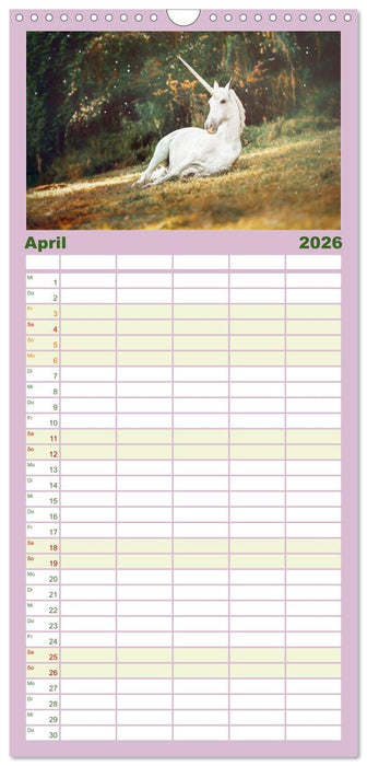 Einhorn Zauber - anmutige Einhornbilder (CALVENDO Familienplaner 2026)