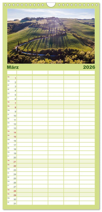 Toskana - Emotionen aus dem Bel Paese (CALVENDO Familienplaner 2026)