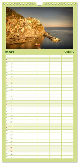 Italienische Riviera Cinque Terre (CALVENDO Familienplaner 2026)