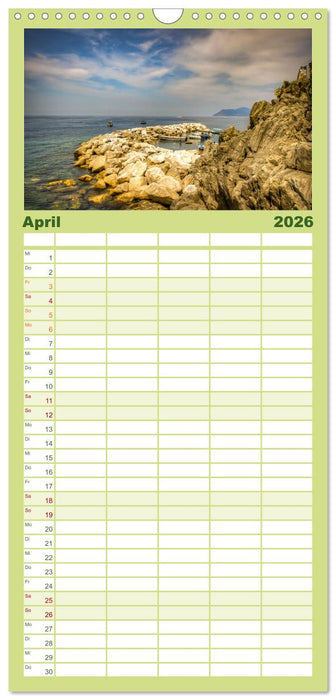 Italienische Riviera Cinque Terre (CALVENDO Familienplaner 2026)