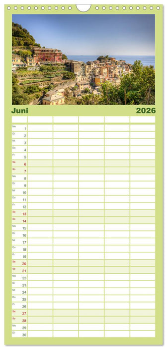 Italienische Riviera Cinque Terre (CALVENDO Familienplaner 2026)