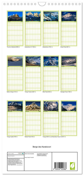 Berge des Karakorum (CALVENDO Familienplaner 2026)