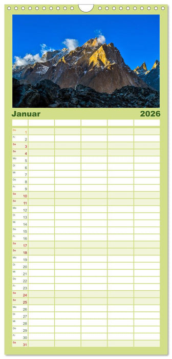 Berge des Karakorum (CALVENDO Familienplaner 2026)