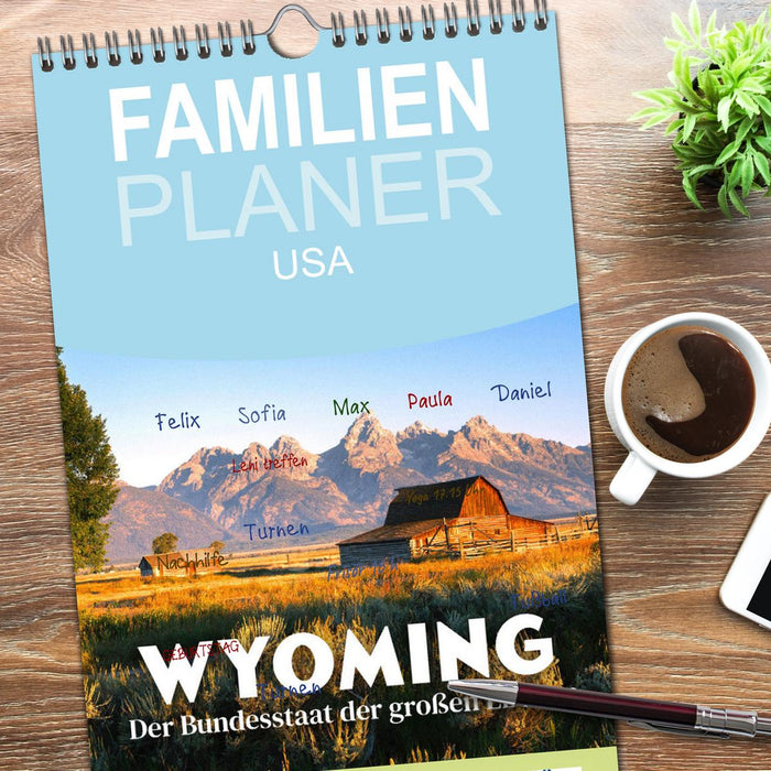 Wyoming - Der Bundesstaat der großen Ebenen. (CALVENDO Familienplaner 2026)