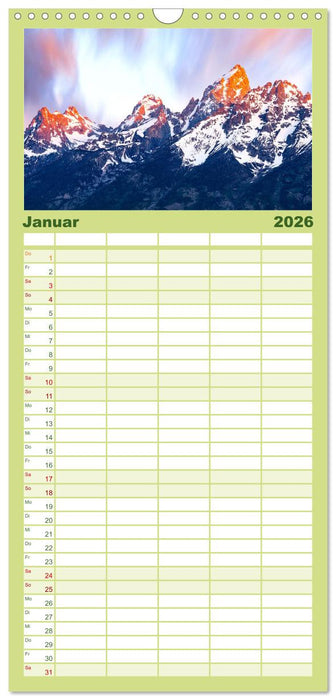 Wyoming - Der Bundesstaat der großen Ebenen. (CALVENDO Familienplaner 2026)