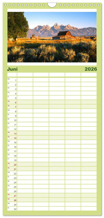 Wyoming - Der Bundesstaat der großen Ebenen. (CALVENDO Familienplaner 2026)