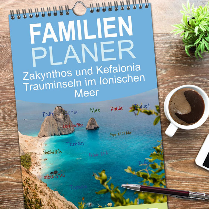 Zakynthos und Kefalonia Trauminseln im Ionischen Meer (CALVENDO Familienplaner 2026)
