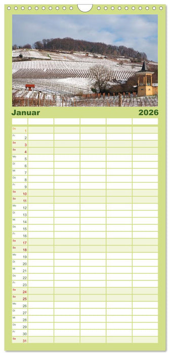 Liebliche Bergstraße - Burgen, Wein und Fachwerk (CALVENDO Familienplaner 2026)