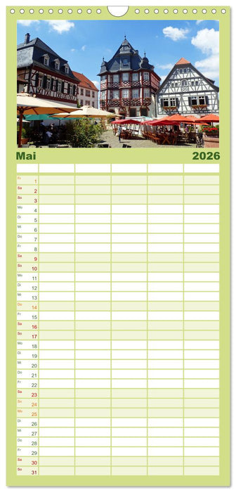 Liebliche Bergstraße - Burgen, Wein und Fachwerk (CALVENDO Familienplaner 2026)