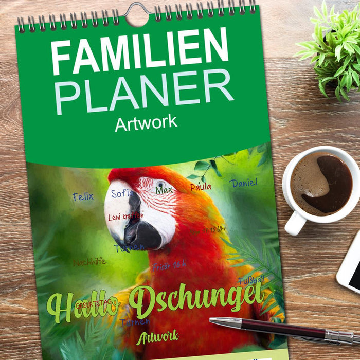 Hallo Dschungel - Artwork (CALVENDO Familienplaner 2026)