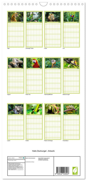 Hallo Dschungel - Artwork (CALVENDO Familienplaner 2026)