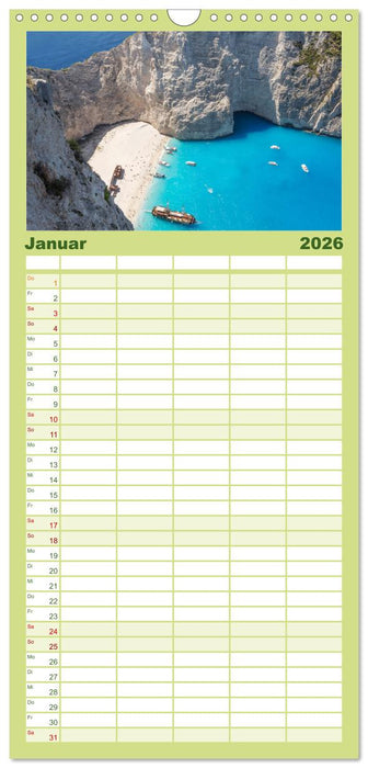 Griechische Inseln - Ein Jahr im Mittelmeer (CALVENDO Familienplaner 2026)