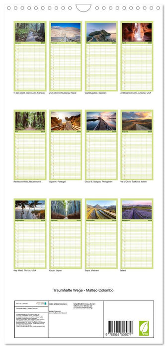 Traumhafte Wege - Matteo Colombo (CALVENDO Familienplaner 2026)