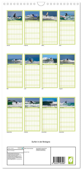 Surfen in der Bretagne (CALVENDO Familienplaner 2026)