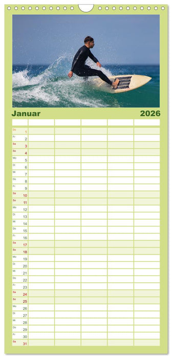 Surfen in der Bretagne (CALVENDO Familienplaner 2026)