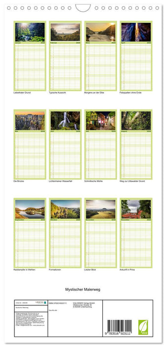 Mystischer Malerweg (CALVENDO Familienplaner 2026)