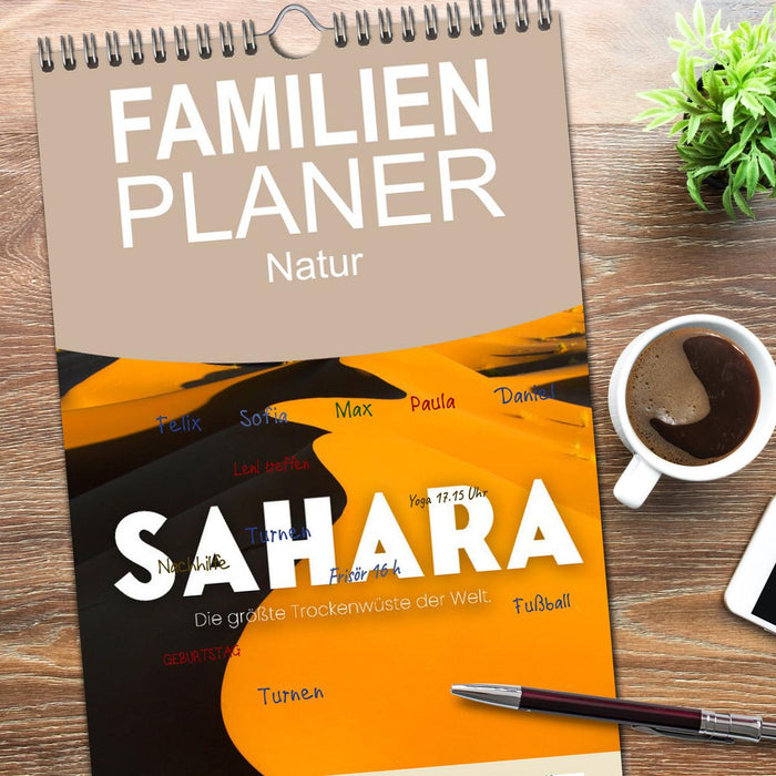 Sahara - Die größte Trockenwüste der Welt. (CALVENDO Familienplaner 2026)