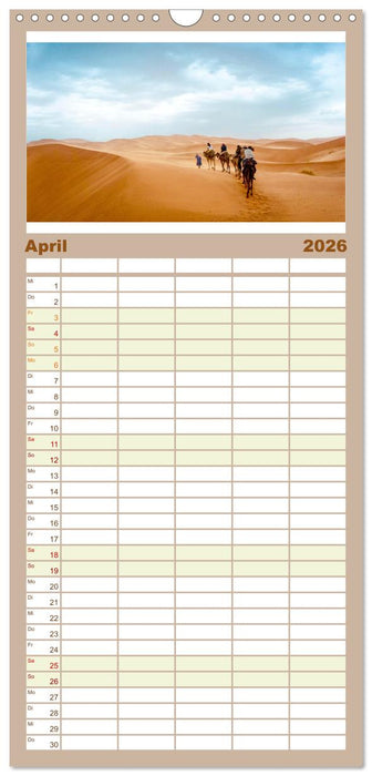Sahara - Die größte Trockenwüste der Welt. (CALVENDO Familienplaner 2026)