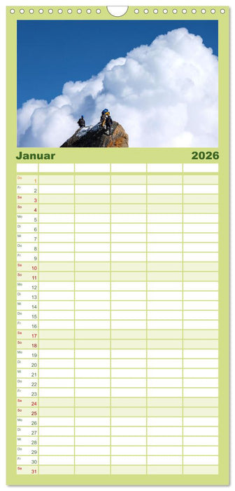 Klettern - Immer weiter hoch hinauf (CALVENDO Familienplaner 2026)