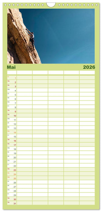 Klettern - Immer weiter hoch hinauf (CALVENDO Familienplaner 2026)